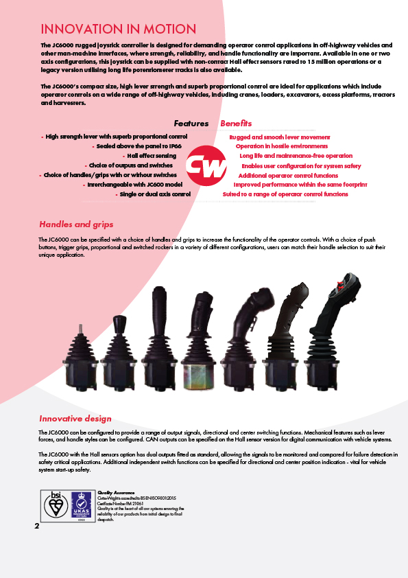 JC6000 - Rugged Multi-Axis Joystick Controller - Marine